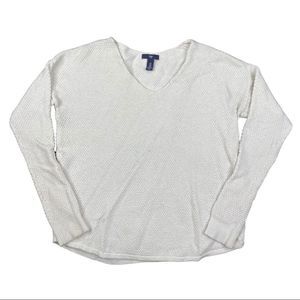 GAP Long Sleeve Waffle Knit Casual Top - Size Medium